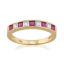 Classic Square Ruby & Diamond