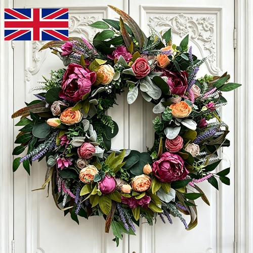 Artificial peony flower wreath - artificial,