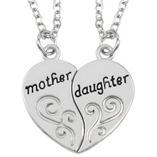 Mother Daughter Heart Necklace