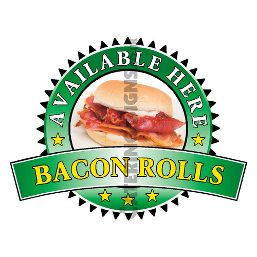 Bacon rolls sold here sticker - bacon,