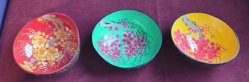 Coconut shell bowl lacquered - coconut,
