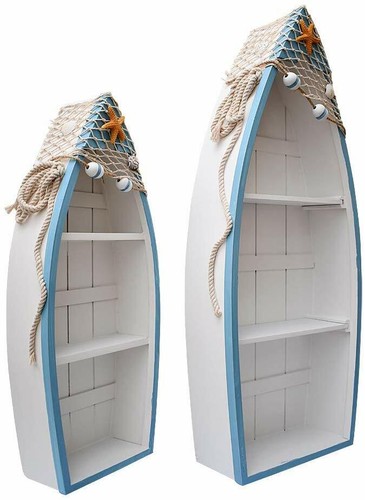 Wooden boat shelf set - wooden,