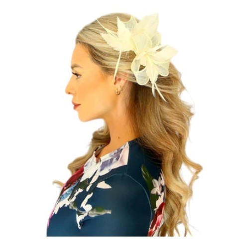 Small flower feather hair - small,