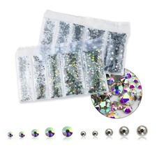 Swarovski Style Iron On Hot fix 2mm-6mm Flat Back Crystals Rhinestones Gems