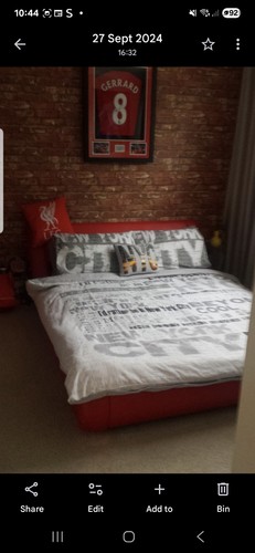 Red double sleigh bed frame - sleigh,