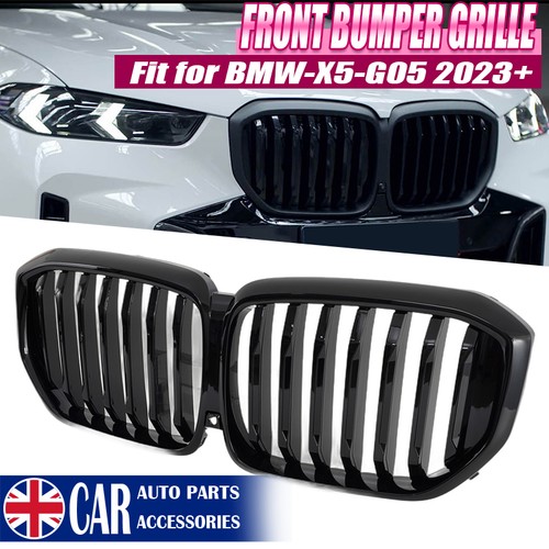 Gloss black front bumper - black,