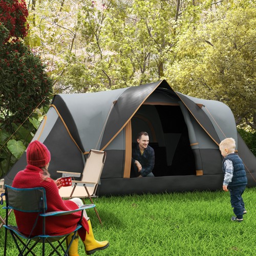 Outsunny man camping - man, tent
