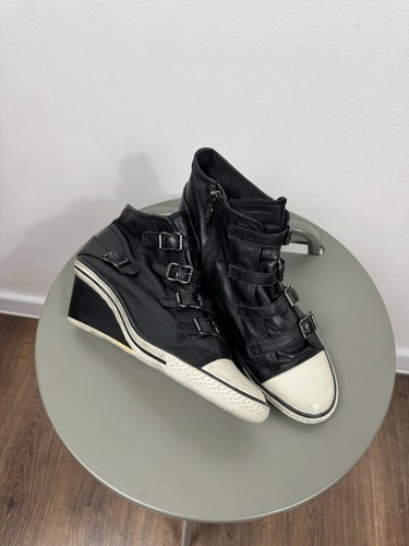 Ash leather wedge - ash,
