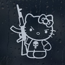 Hello Kitty AK-47 Car Window Windscreen Body Panel Laptop Decal Vinyl Sticker