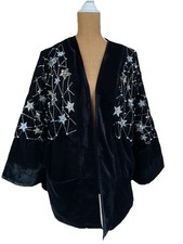 Monsoon Velvet Black Blazer Sequin & Star Detail Size M/ L