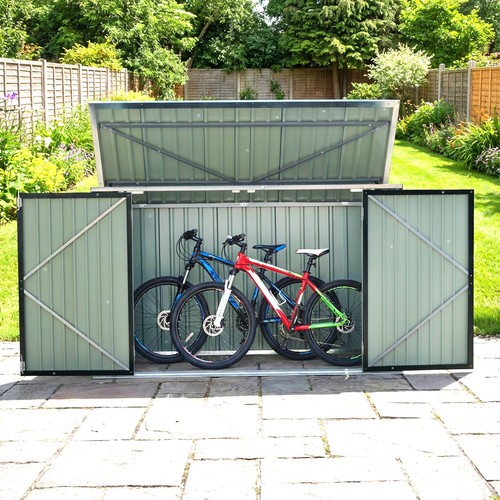 Bicycle store wheelie bin - store,