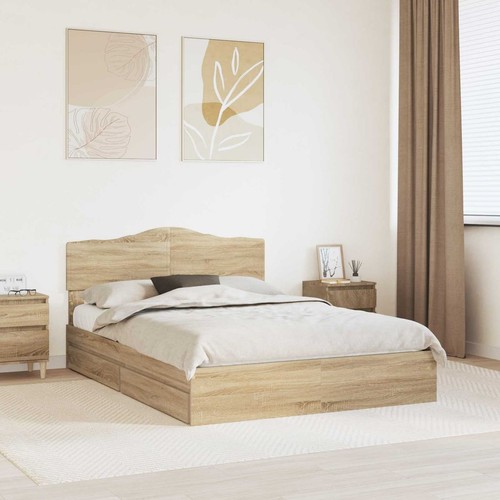 Bed frame sonoma oak - bed,