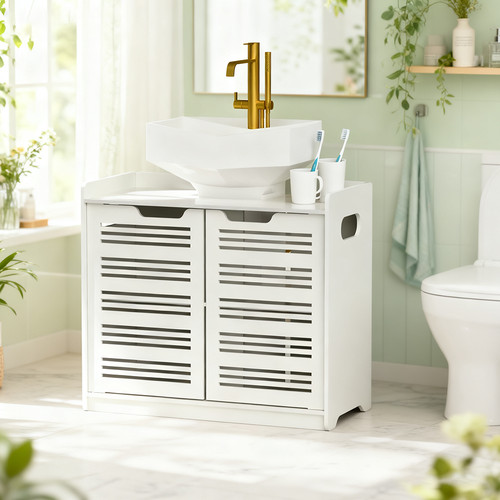 White stylish bathroom cabinet - stylish,