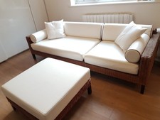 Habitat wicker rattan modular 3 piece couch set