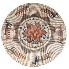 Vintage Native American Style Handwoven Coil Wedding Basket