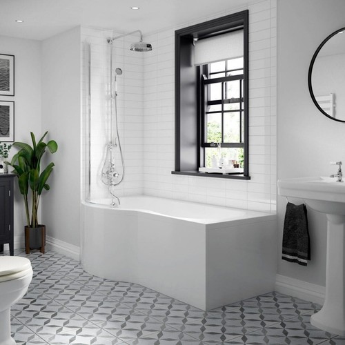 1700mm modern shaped shower - p,