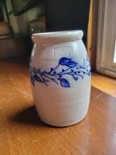 1994 Salmon Falls Pottery Blueberry Vine Spoon Jar By David Sollenberger