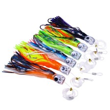 6PCS Saltwater Trolling Lure Fishing Lure Skirt Tuna Mahi Wahoo Durado Bait