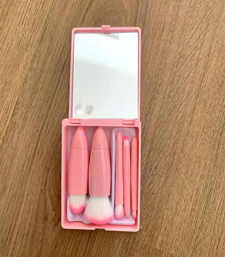 Pink folding compact - compact, make-up