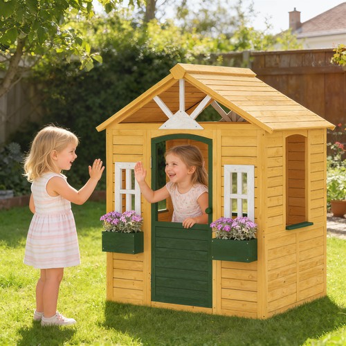 Outdoor wooden kids playhouse - kids,