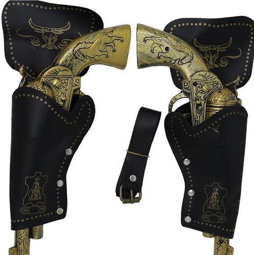 Black double cowboy holster - black,
