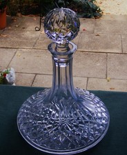 LOVELY WATERFORD CRYSTAL "LISMORE" PATTERN 10 INCH SHIPS DECANTER PLUS STOPPER