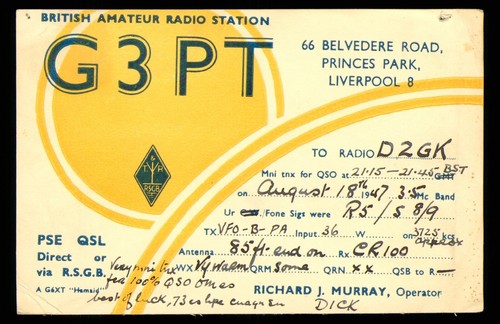 Qsl card radio - qsl, uk