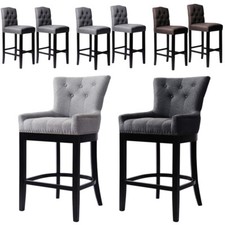 Kitchen Breakfast Counter Seat Bar Stools Dining Chairs High Wing Back Wood Leg