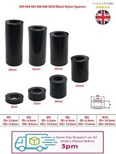Black Nylon Spacers Standoff Plastic Washers M3 M4 M5 M6 M8 M10 - 3mm - 30mm