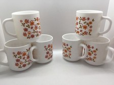 ARCOPAL SCANIA SET X 6 MUGS.MILK GLASS,PYREX 