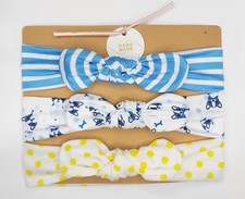 3pcs White Blue Headband