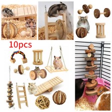 10Pcs Mini  Wooden Hamster