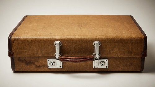 Vintage small suitcase - small, brown