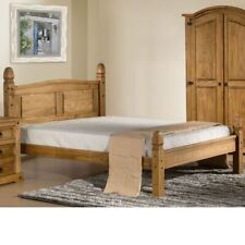 Wooden Low Foot End Bed, Corona Solid Pine Bed with 4 Size 4 Mattress Options