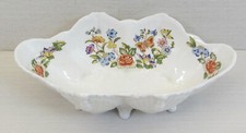 Aynsley China COTTAGE GARDEN Oval Shell Footed Dish Bowl 22x12x6.5cm