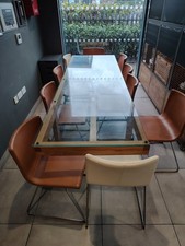 Large Glass Table, Ideal For Boardrooms Seats 10, Comes With Chairs