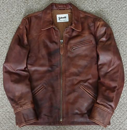 Superb schott leather jacket - leather,