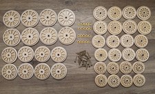 OMN  SET of 40 pcs  HANDMADE WOODEN CRAFT WHEELS   8, 7,  6, 5 cm for TOY, MODEL