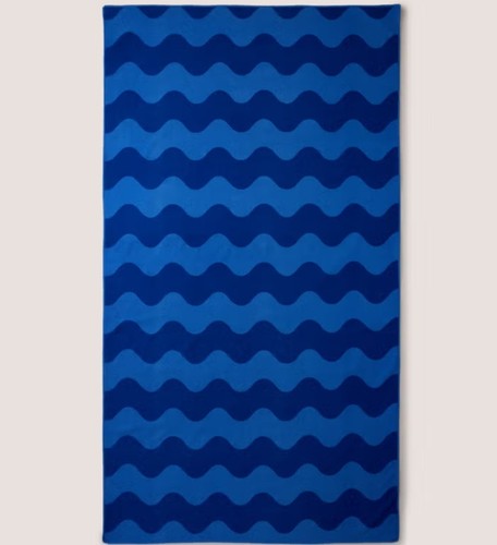 Blue wavy stripe - wavy, large