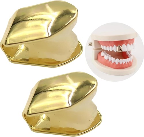 Gold hip hop teeth grills - teeth,