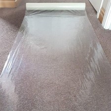 Clear Carpet Protector Film Self Adhesive 60cm x 25m Roll 60 Micron Dust Sheet