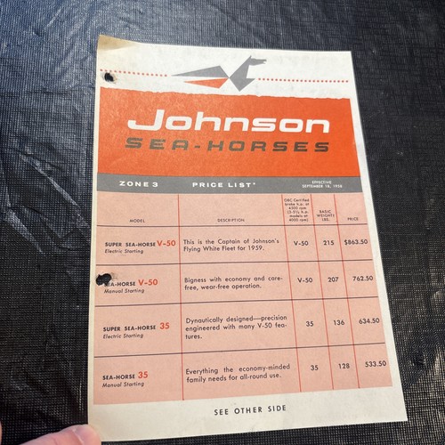 1959 johnson seahorse motors - 1959,