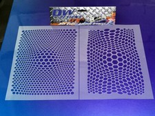 HEX WARP LARGE AND SMALL set airbrush art craft mylar stencil
