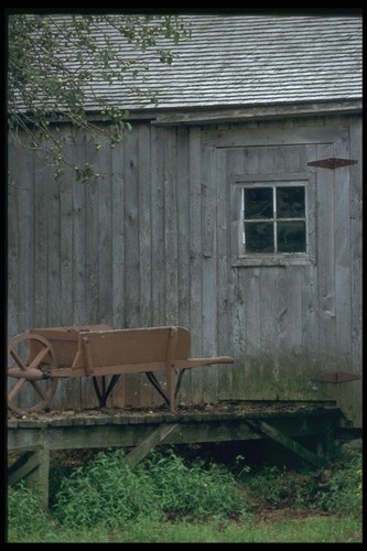 138044 old wheelbarrow barn - wheelbarrow,
