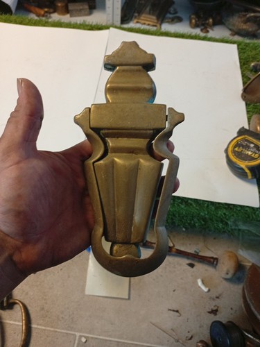 Brass georgian door knocker - door,