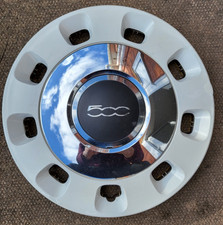 Fiat 500 Colour Therapy 14" Wheel Trim White & Chrome Hubcap Genuine