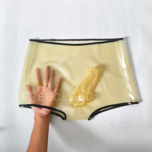 Men latex shorts with trim - men's,