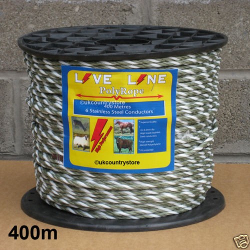 Green white electric fence - &,