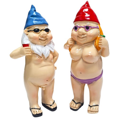 Naked gnomes garden mesn - garden, gift
