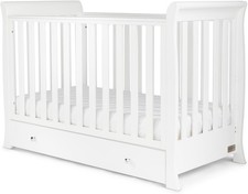 4in1 Convertible Baby Cot Bed Adjustable Height Sleigh Crib w/ Storage White